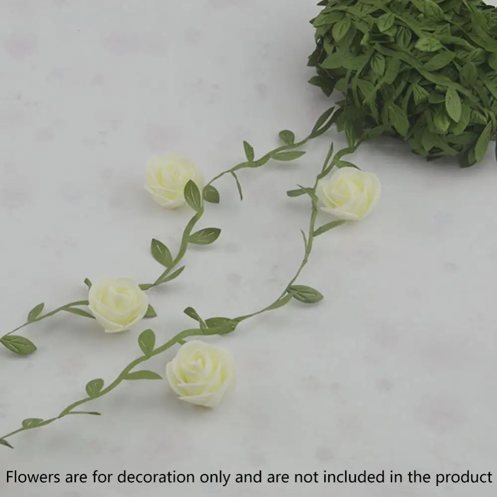 1-10 шт., 10-метровый Шелковый искусственный цветок в форме листа, Зеленые листья для домашнего свадебного украшения, Венок для Скрапбукинга, подделка