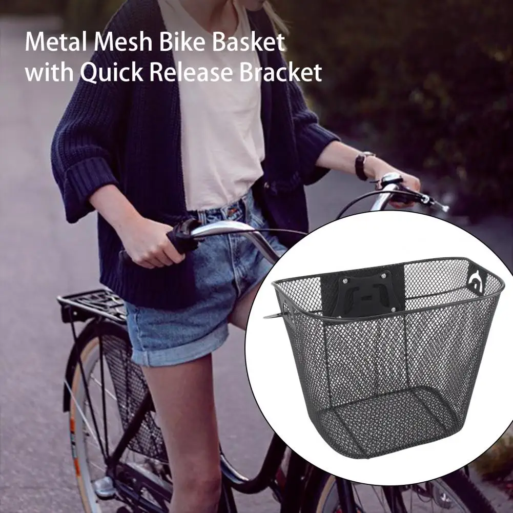 1 Комплект Практичной передней корзины MTB Из мелкой сетки Для поддержания чистоты Долговечная Корзина для хранения мелочей на переднем руле велосипеда MTB