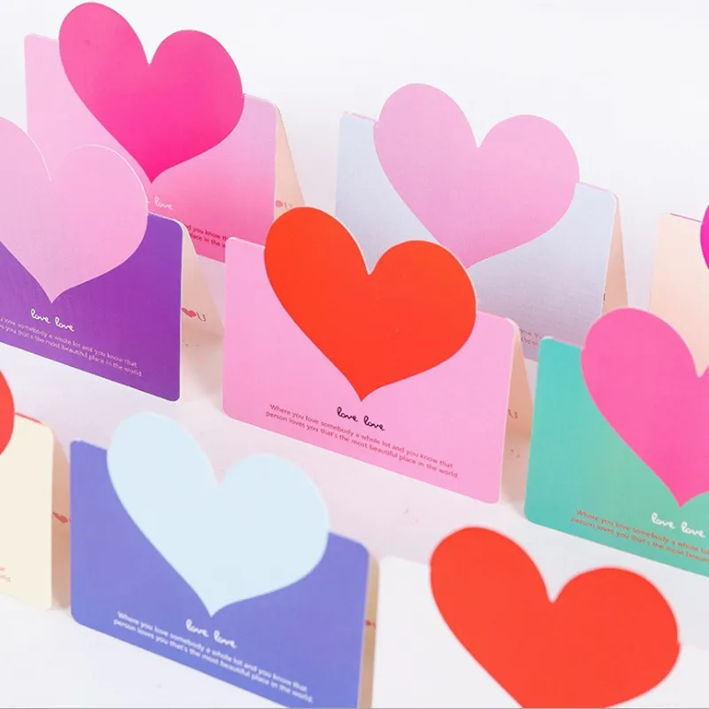 10ШТ Крафт-бумага Love Heart Blessing Поздравительная открытка для фестиваля DIY Поздравительные открытки Подарочные Канцелярские принадлежности