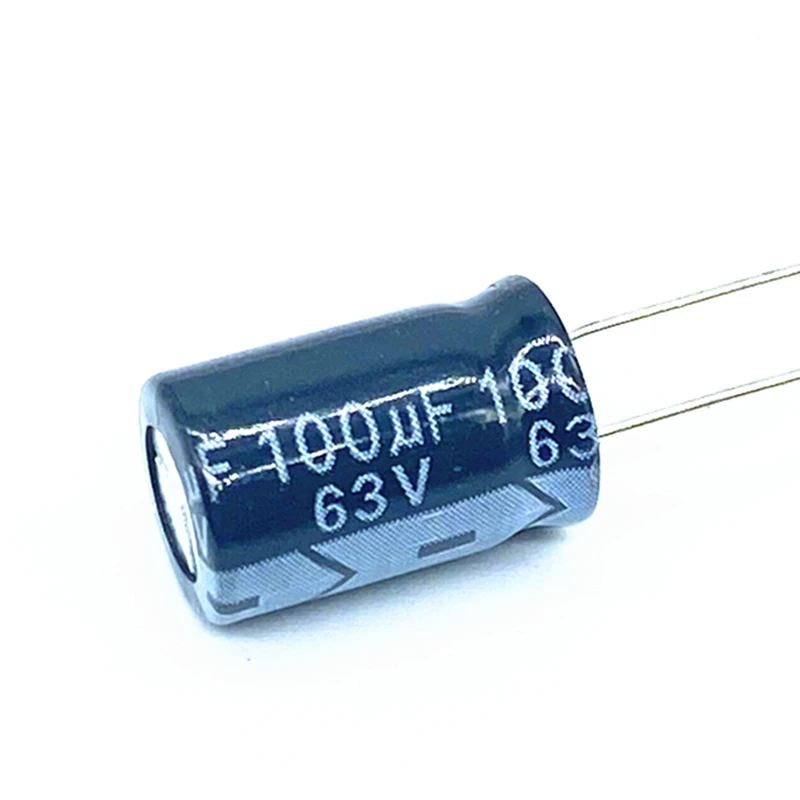 20 шт./лот высокочастотный низкоомный 63v 100UF алюминиевый электролитический конденсатор размером 8*12 100UF 20%