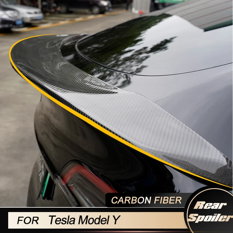 Автомобильный Задний Спойлер Багажника для Tesla Model Y Sport Utility 4-Дверный 2019-2021 Гоночный Задний Спойлер Крышки Багажника, Кромка Крыла из Углеродного Волокна