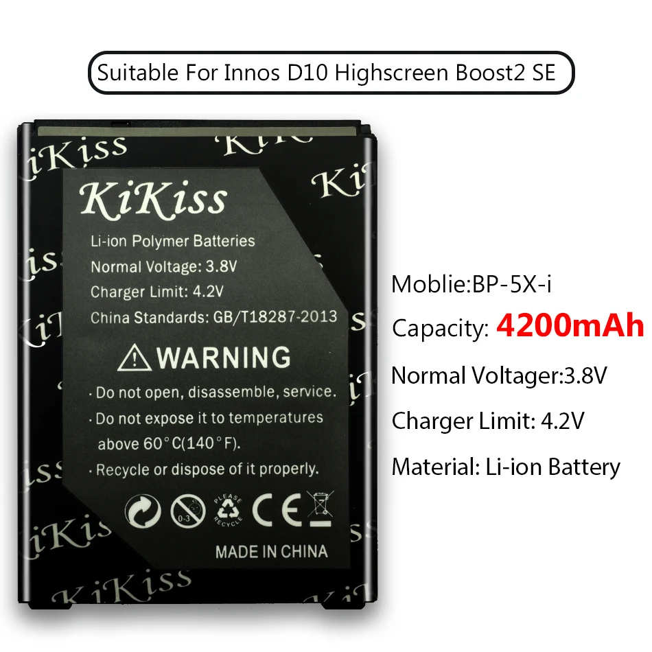 Аккумулятор BP-5X-i 4200 мАч для Highscreen Boost 2 II SE innos D10 D10C D10F D10CF (версия 3000 мАч) Мобильный телефон BP5Xi Batteria ACCU