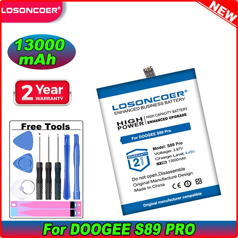 Аккумулятор LOSONCOER 13000mAh BAT22M2012000 для Doogee S89/S89 Pro