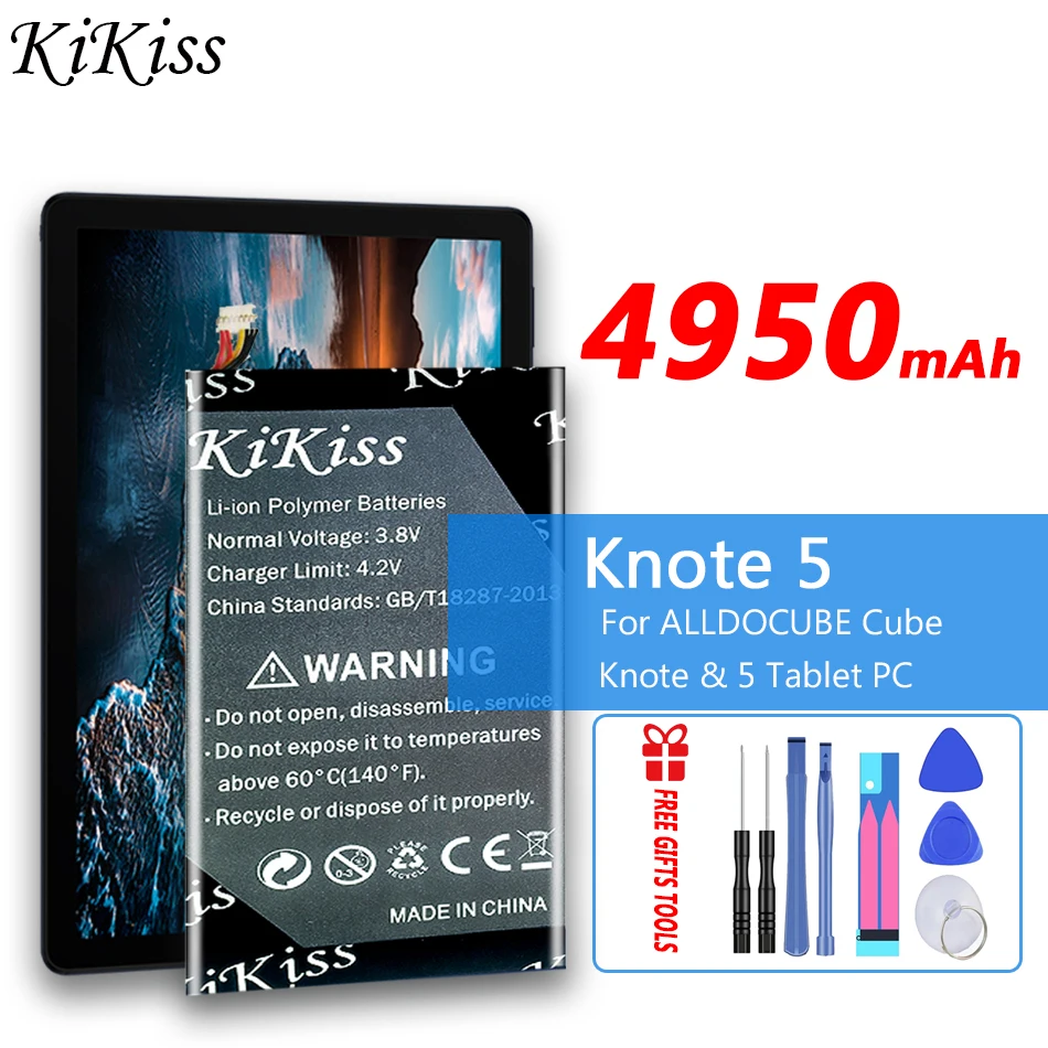 Аккумулятор большой емкости KiKiss емкостью 4950 мАч для ALLDOCUBE Cube Knote и 5 планшетных ПК
