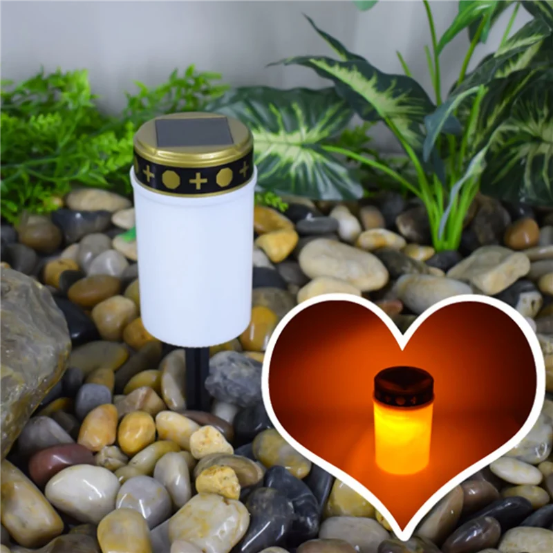 Белая могильная свеча для кладбищенской могилы Солнечные фонари со светодиодной подсветкой для могилы 1шт