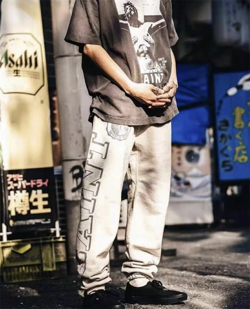 Главная улица
 Тренировочные брюки Apricot Saint Michael для мужчин и женщин, винтажные брюки Angel Jogger на завязках лучшего качества в стиле хип-хоп
