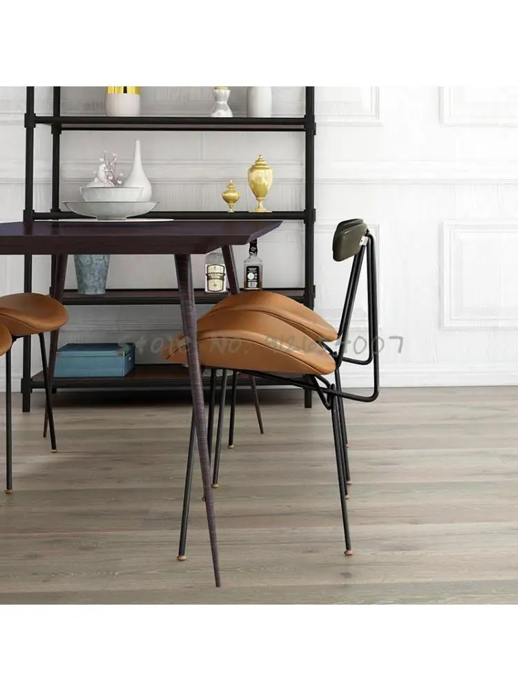 Индивидуальный обеденный стул в скандинавском ретро-индустриальном стиле, лофт, простая квартира, Дизайнерский стул из кованого железа со спинкой
