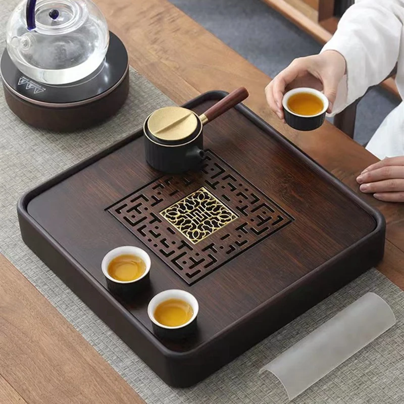 Китайский Бамбуковый Чайный Поднос Лотки для хранения Дренажной воды Традиционная Чайная Доска Бытовой Чайный Столик Пуэр Чайная Посуда Декоративная