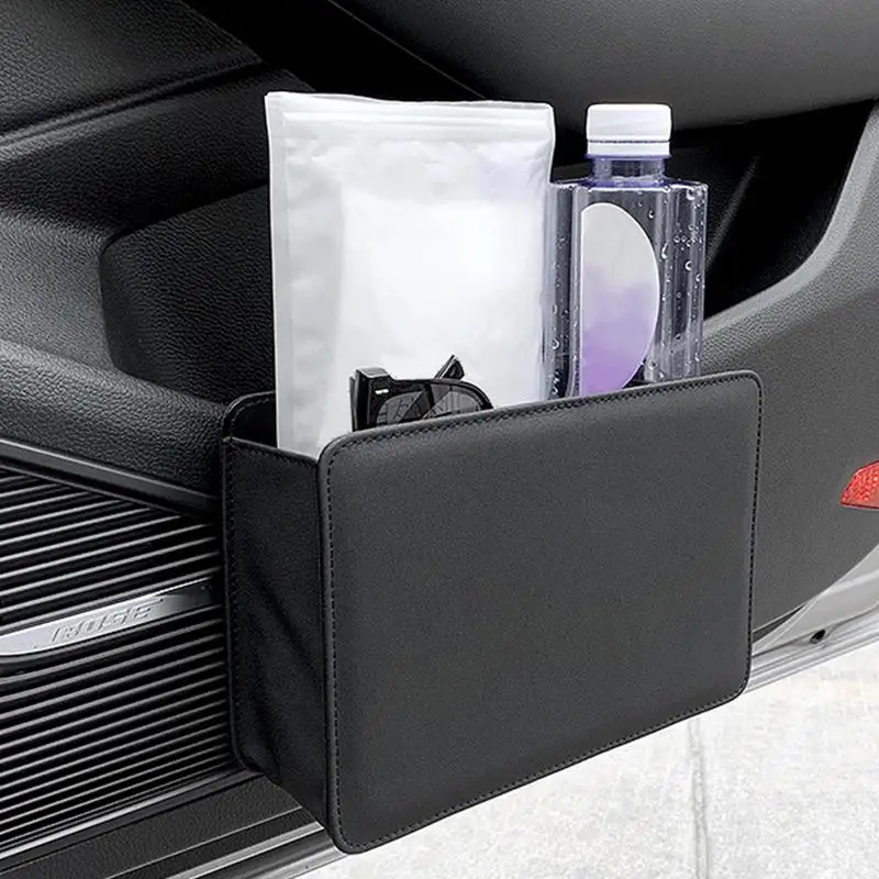 Кожаный ящик для хранения автокресла, боковой карман для автомобильного сиденья, Складной органайзер для автокресла, мешок для мусора для автоматической укладки и уборки