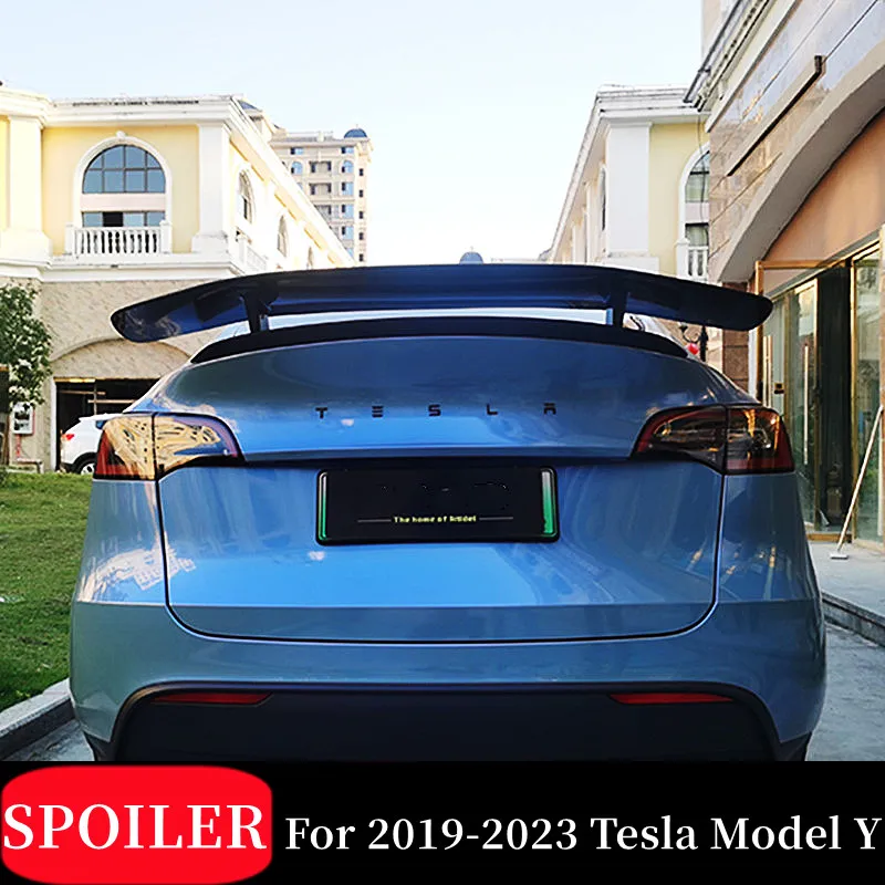 Крылья Заднего Спойлера Багажника Из Настоящего Углеродного Волокна Для Tesla Model Y 2019 20 21 22 23 Тюнинг Внешние Аксессуары Для Укладки