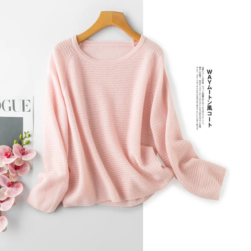 милый розовый пуловер, женский шерстяной свитер, одежда, зимний модный топ, женская мешковатая осенняя одежда с длинным рукавом, вязаные топы kawaii