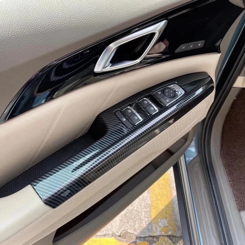 Накладка крышки кнопки подъема автомобильного стекла из углеродного волокна для Kia Carnival KA4 2020 2021 2022