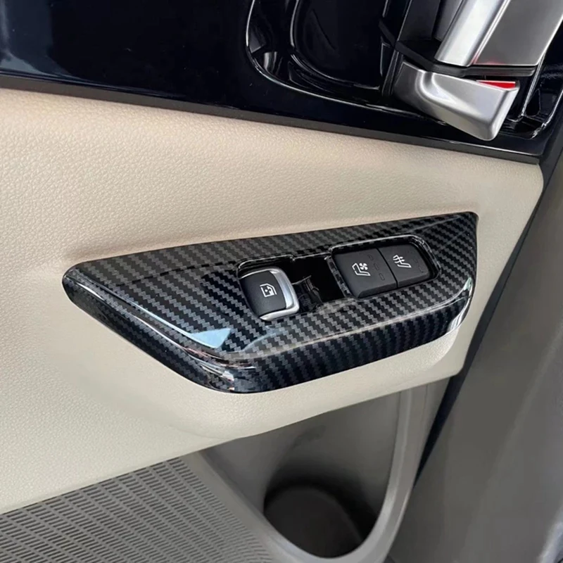 Накладка крышки кнопки подъема автомобильного стекла из углеродного волокна для Kia Carnival KA4 2020 2021 2022