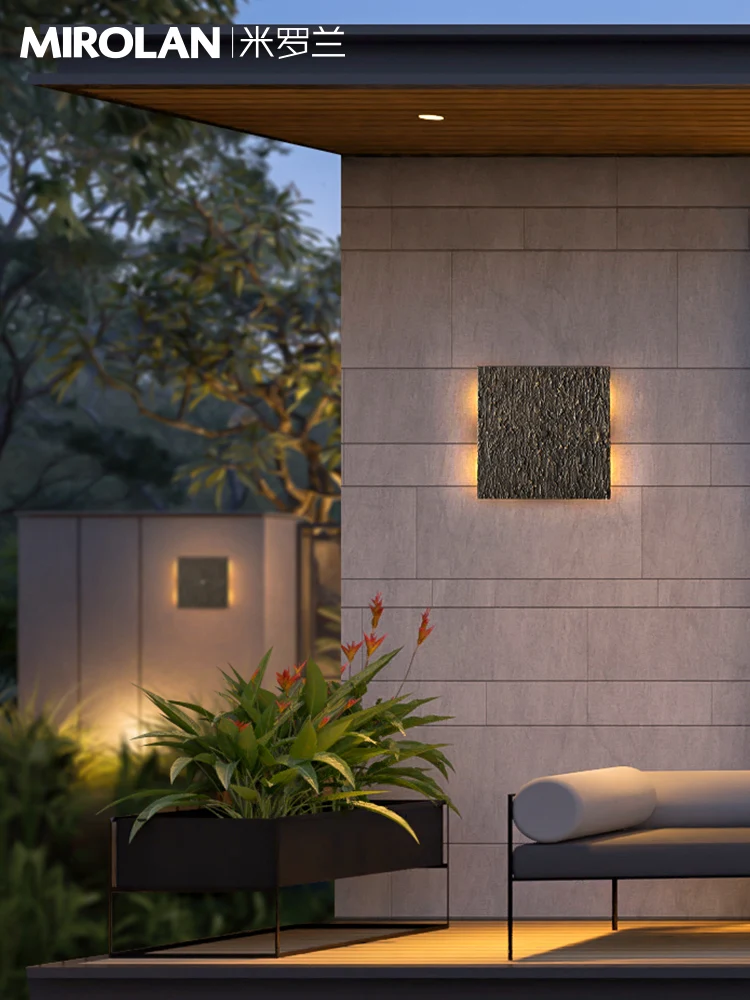 Наружный настенный светильник во внутреннем дворе, наружный настенный светильник, настенный светильник для сада на террасе, светильник для входной двери, креативный квадратный настенный светильник для коридора