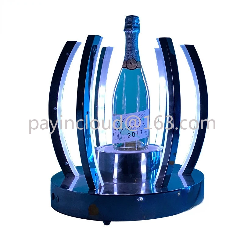 Светодиодная подставка для показа бутылок из нержавеющей Стали, Панель с логотипом, Светодиодная Подставка для вина, Дисплей для бутылок, Шампанское, Вино Перезаряжаемые