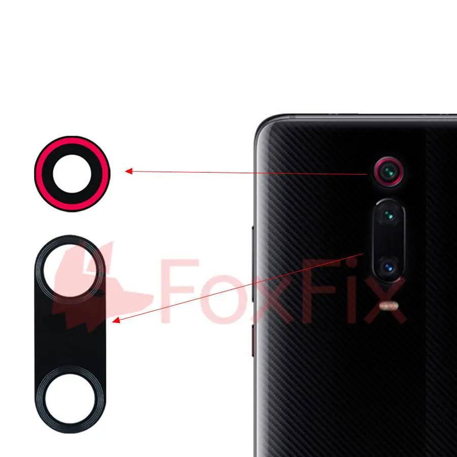 Стекло объектива задней камеры для Xiaomi Mi 9T Pro Redmi K20 Pro Стекло объектива задней камеры с рамкой, держатель, Рамка, Запасные части