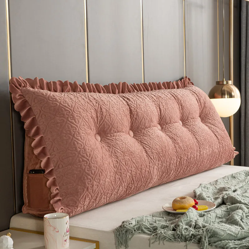 Супер мягкая треугольная прикроватная подушка для спальни, Съемная Моющаяся подушка для спинки дивана-кровати, подушка-татами для поясницы