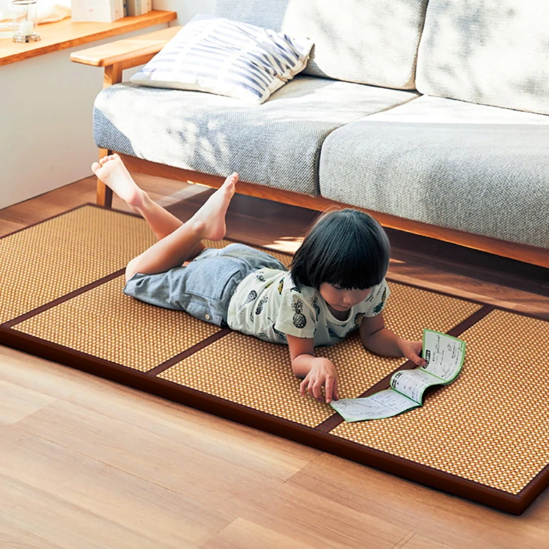 Японский ротанговый коврик для сна на кровать, толстый ковер для гостиной, коврик-татами, Летний детский коврик для игр, коврик для спальни
