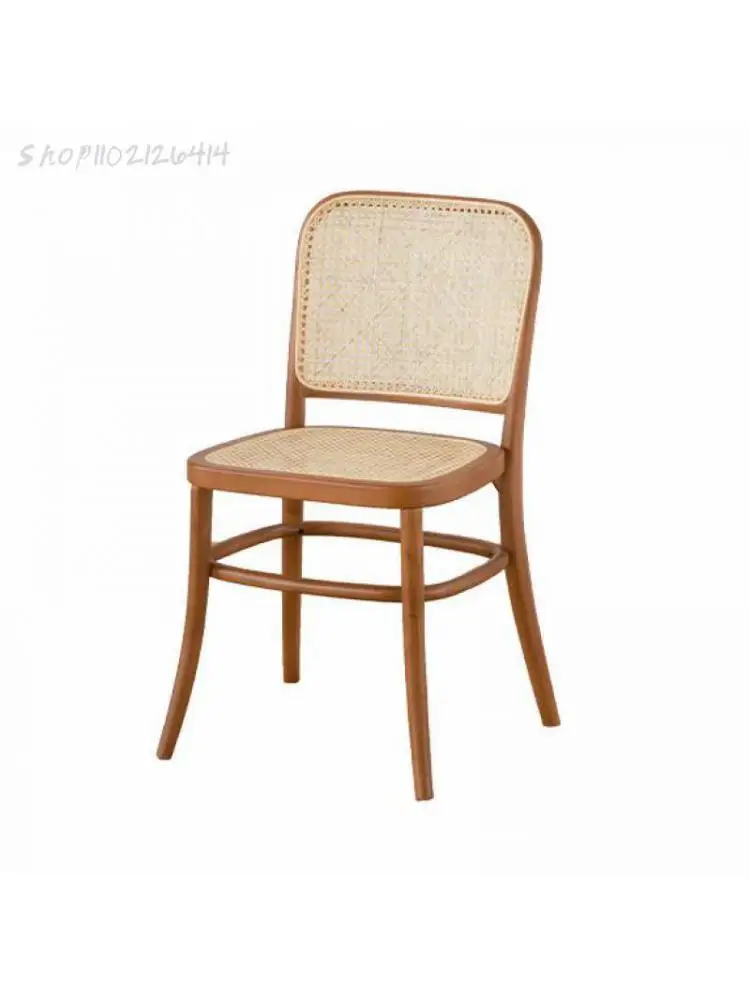 № 811 стул ретро из цельного дерева бытовой средневековый скандинавский обеденный стул со спинкой из ротанга, бревенчатый письменный стул